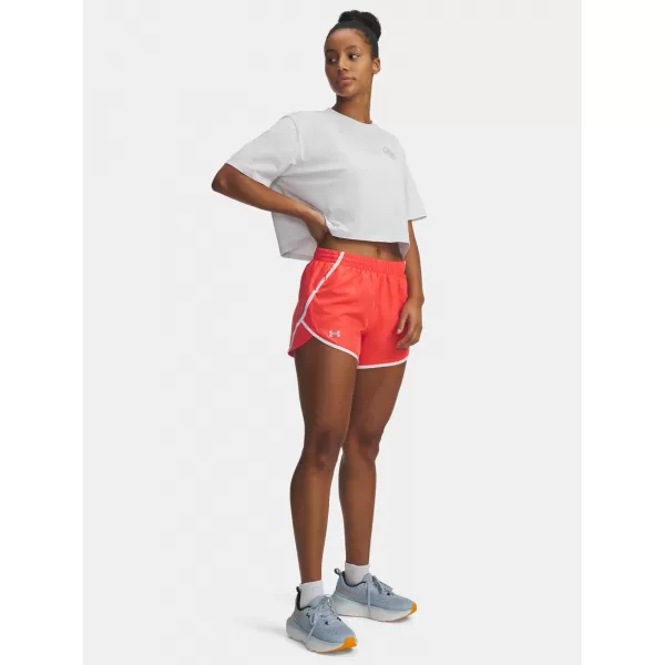  Dámske kraťasy UNDER ARMOUR UA FLY BY 3'' SHORTS 1382438-690 ČERVENÁ 