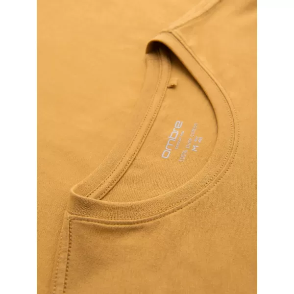  Pánske tričko OMBRE OM-LSBL-0142 MUSTARD 