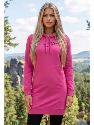 Dámska predĺžená mikina ALTISPORT ALW001419 PURPUROVÁ