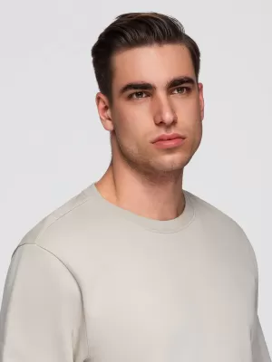 Pánska mikina OMBRE OM-SSBN-0271 LIGHT BEIGE