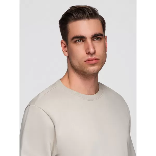  Pánska mikina OMBRE OM-SSBN-0271 LIGHT BEIGE 