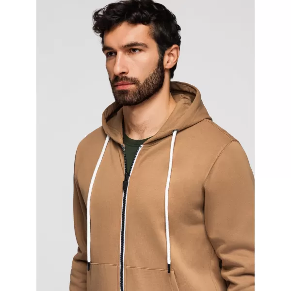  Pánska mikina OMBRE OM-SSBZ-0272 BROWN 