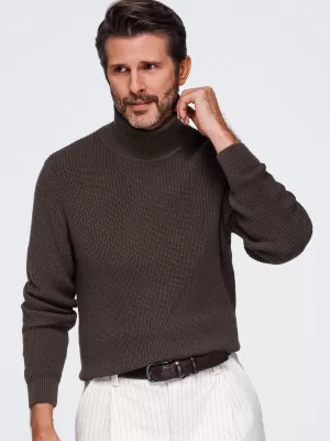 Pánsky rolák OMBRE OM-SWTN-0189 DARK BROWN