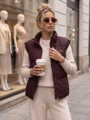 Dámska vesta DSTREET TY5968 BORDOVÁ