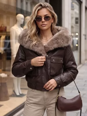 Dámska bunda DSTREET TY5976 HNEDÁ