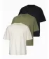 Pánske tričko OMBRE OM-TSBC-0291 BLACK/OFF WHITE/PALE OLIVE