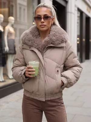 Dámska bunda DSTREET TY6009 KARAMELOVÁ