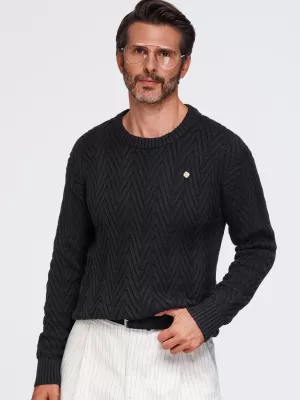 Pánsky sveter OMBRE OM-SWSW-0190 BLACK