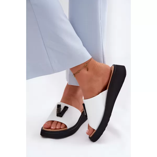  Dámske šľapky VINCEZA 66950 WHITE 