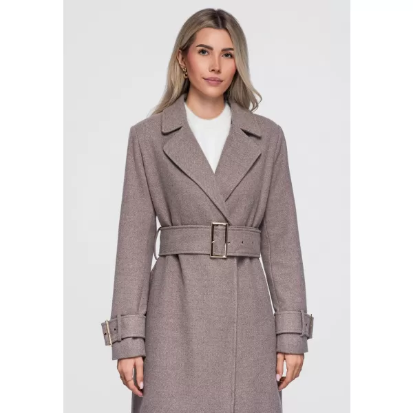 Dámsky kabát OMBRE OW-CT-E0006 COFFEE-COLOURED 