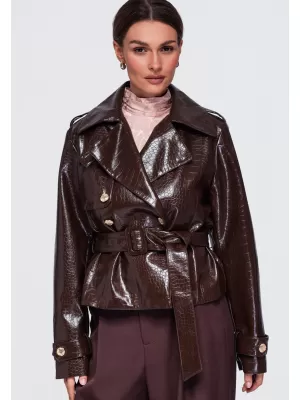 Dámska bunda OMBRE OW-JAFL-0144 BROWN