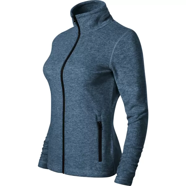  Dámska micro fleece mikina MALFINI FACTOR 853 TMAVÝ DENIM MELÍR 