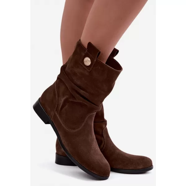  Dámske členkové topánky ZAZOO 4210 CHOCOLATE 