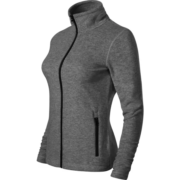 Dámska micro fleece mikina MALFINI FACTOR 853 ČIERNY MELÍR 
