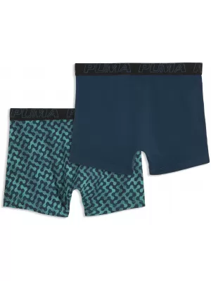 Pánske boxerky PUMA MEN GRAPHICAL PRINT BOXERS 2P 94780403 GREEN COMBO