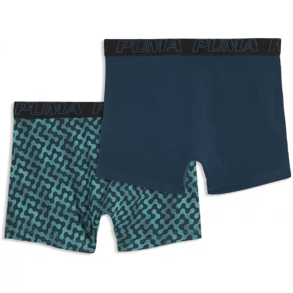  Pánske boxerky PUMA MEN GRAPHICAL PRINT BOXERS 2P 94780403 GREEN COMBO 