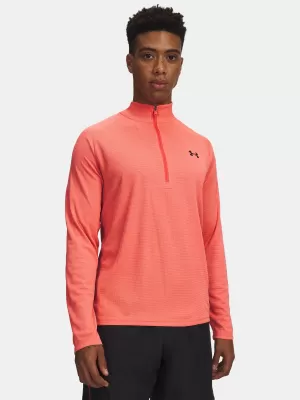 Pánske tričko UNDER ARMOUR TECH TEXTURED 1/2 ZIP 1382797-690 ČERVENÁ