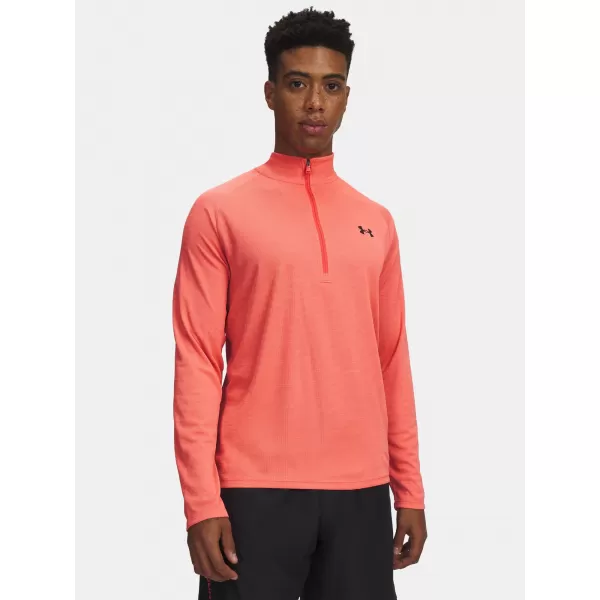  Pánske tričko UNDER ARMOUR TECH TEXTURED 1/2 ZIP 1382797-690 ČERVENÁ 