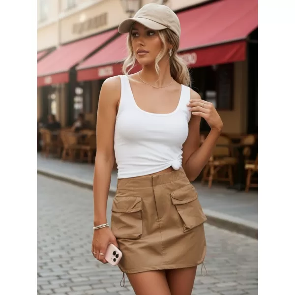  Dámska sukňa DSTREET CY0440 KARAMELOVÁ 