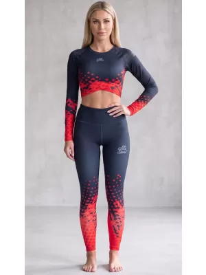 Dámske legíny premium (nové veľkosti) ALTISPORT VOJ/ALW109LEG05 ČERVENO-ČIERNA