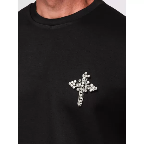  Pánska mikina OMBRE OM-SSNZ-0271 BLACK 