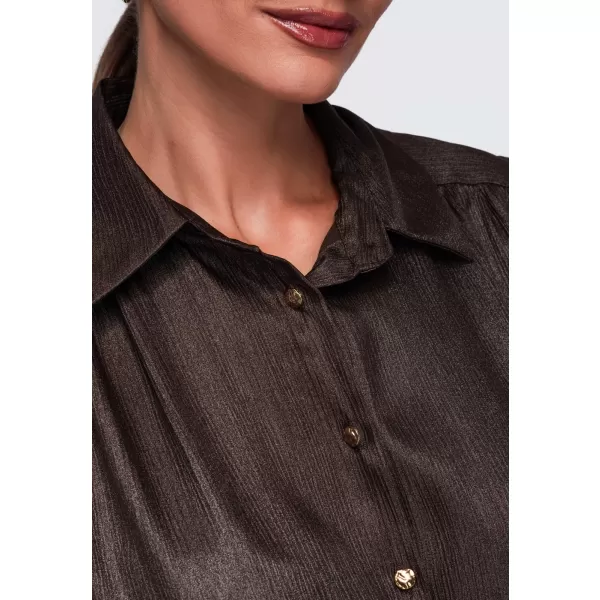  Dámska košeľa OMBRE OW-SH-E0071 BROWN 