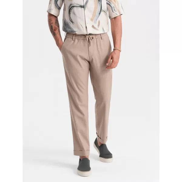  Pánske chino nohavice OMBRE P1522 BEIGE 