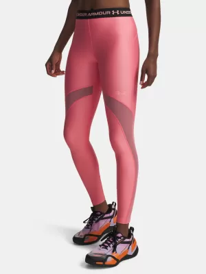 Dámske legíny UNDER ARMOUR HEATGEAR MESH LEGGING 6010009-600 RUŽOVÁ