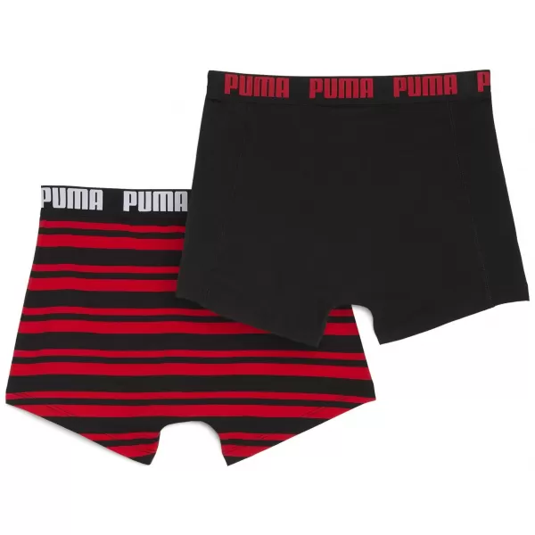  Pánske boxerky PUMA MEN EVERYDAY HERITAGE STRIPE BOXER 93832605 RED/BLACK 