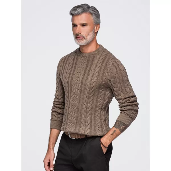 Pánsky sveter OMBRE OM-SWSW-0191 BROWN 