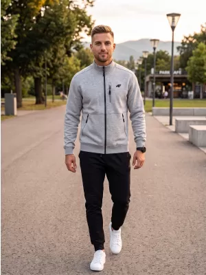 Pánska mikina 4F WMM00TSWSM2547 COLD LIGHT GREY MELANGE