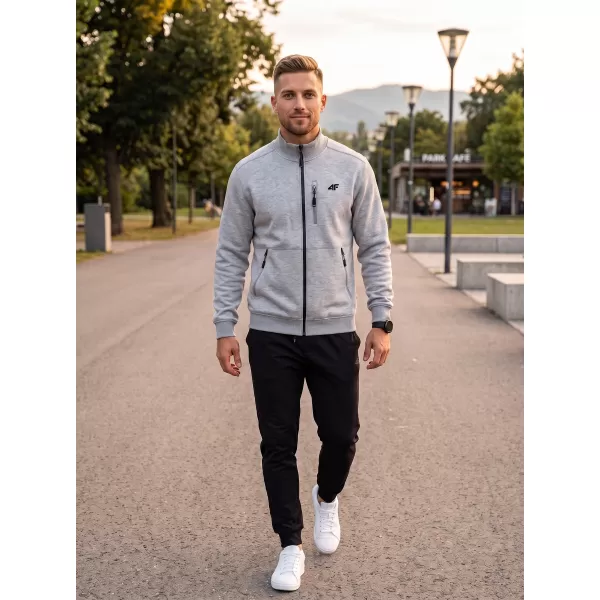  Pánska mikina 4F WMM00TSWSM2547 COLD LIGHT GREY MELANGE 