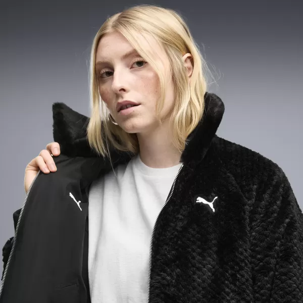  Dámska bunda PUMA REVERSIBLE BLOUSON HIGH LOFT LINING JACK 69456601 PUMA BLACK 