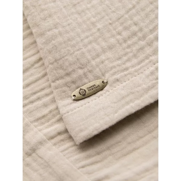  Pánska košeľa OMBRE OM-SHSS-0223 BEIGE 