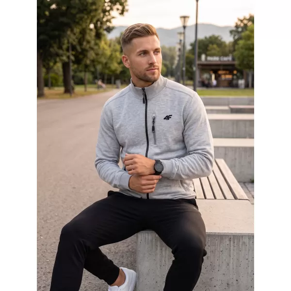  Pánska mikina 4F WMM00TSWSM2547 COLD LIGHT GREY MELANGE 