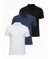 Pánske tričko s golierom OMBRE OM-POBS-0171 BLACK/ NAVY/WHITE