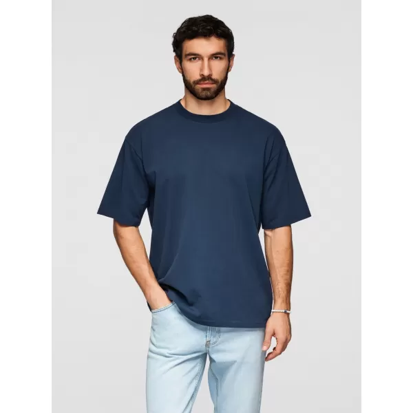 Pánske tričko OMBRE OM-TSBC-0291 OFF WHITE/PALE OLIVE/NAVY 