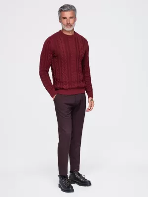 Pánsky sveter OMBRE OM-SWSW-0191 BURGUNDY