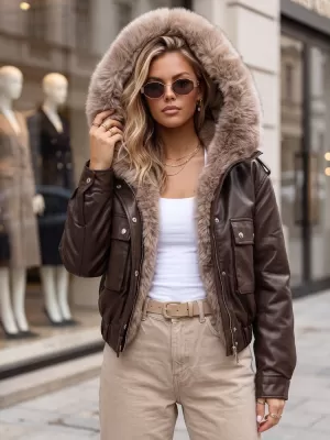 Dámska bunda DSTREET TY5976 HNEDÁ