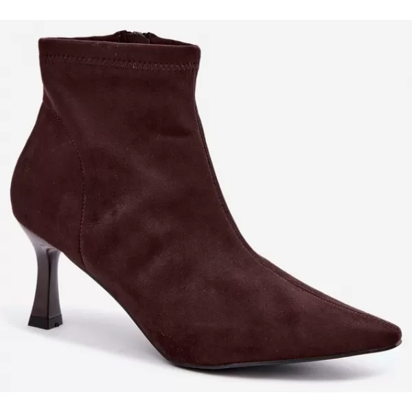  Dámske členkové topánky BOTO 7107 BROWN 