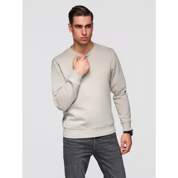  Pánska mikina OMBRE OM-SSBN-0271 LIGHT BEIGE 