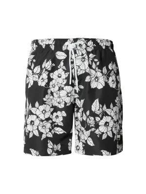 Pánske kúpacie kraťasy URBAN CLASSICS TB2679 BLACK FLOWERS