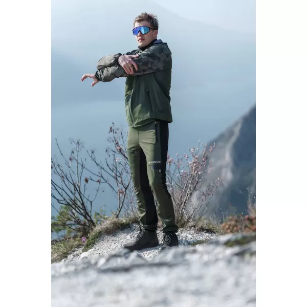  Pánske nepremokavé multi-šport nohavice NORDBLANC RIDGEWALK NBSPM8325 TMAVO ZELENÁ 