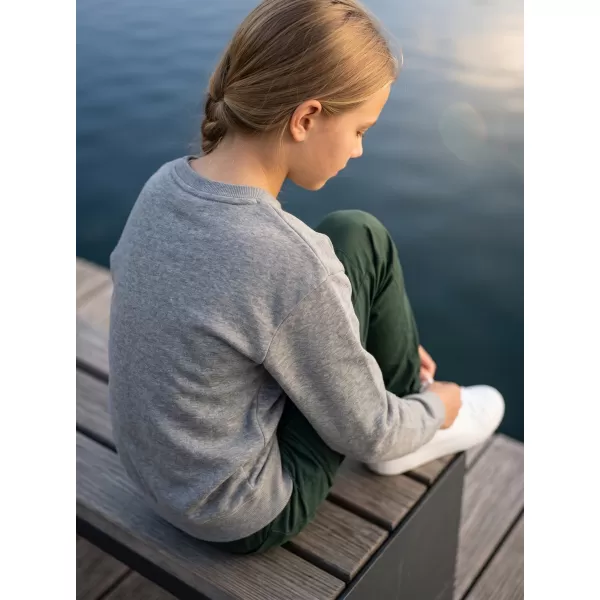  Detská mikina MALFINI CREW 427 TMAVO ŠEDÝ MELÍR 