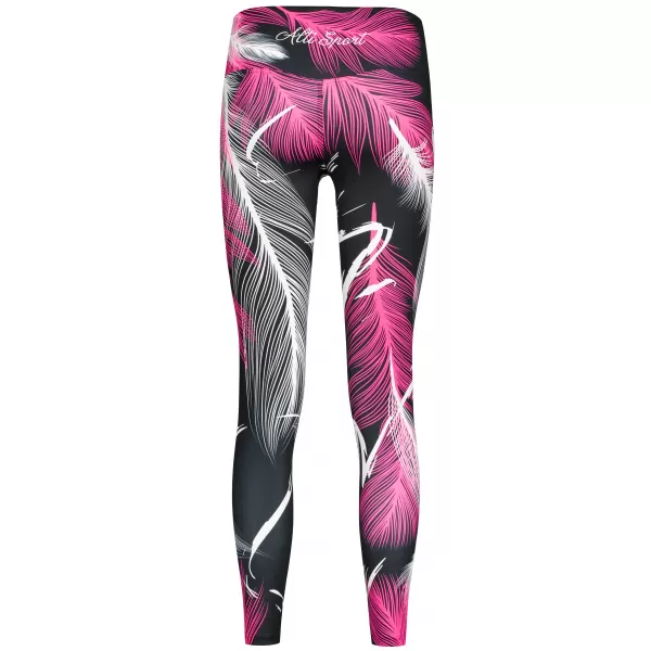  Dámske dlhé legíny premium (nové veľkosti) ALTISPORT VOJ/ALW001LEG05 ČIERNA/RUŽOVÁ 