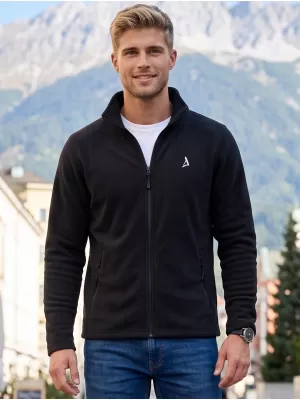 Pánska fleece mikina ALTISPORT ALM002852 ČIERNOSTRIEBORNÁ