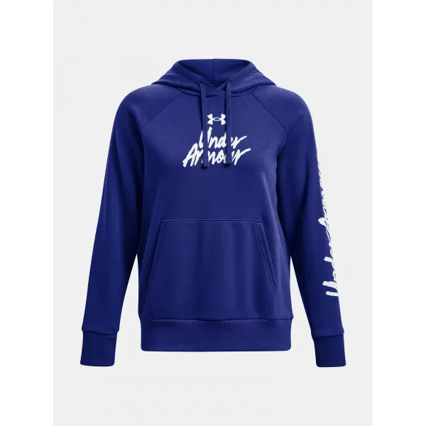 Dámska mikina UNDER ARMOUR UA RIVAL FLEECE GRAPHIC HDY 1379609-400 MODRÁ 
