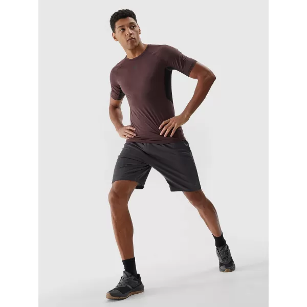  Pánske tričko 4F WAW25TTSHM2402 DARK BROWN 