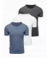 Pánske tričko OMBRE OM-TSBS-0268 WHITE/GRAPHITE/BLUE DENIM