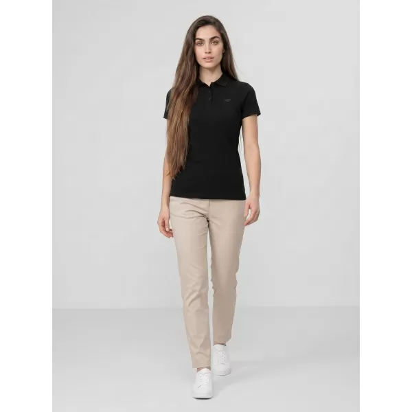  Dámske tričko s golierom 4F WMM00TPTSF0768 DEEP BLACK 